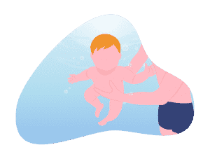 Illustration d'un bébé nageur dans un bassin